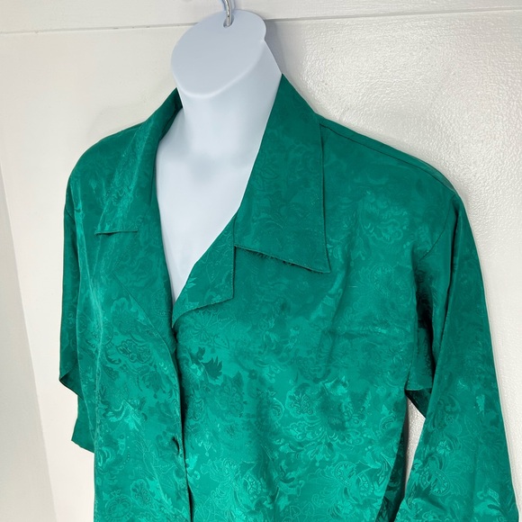 Victorias Secret‎ Gold Label VTG NWT Night Sleep Shirt Size Small Green Floral - Picture 4 of 13